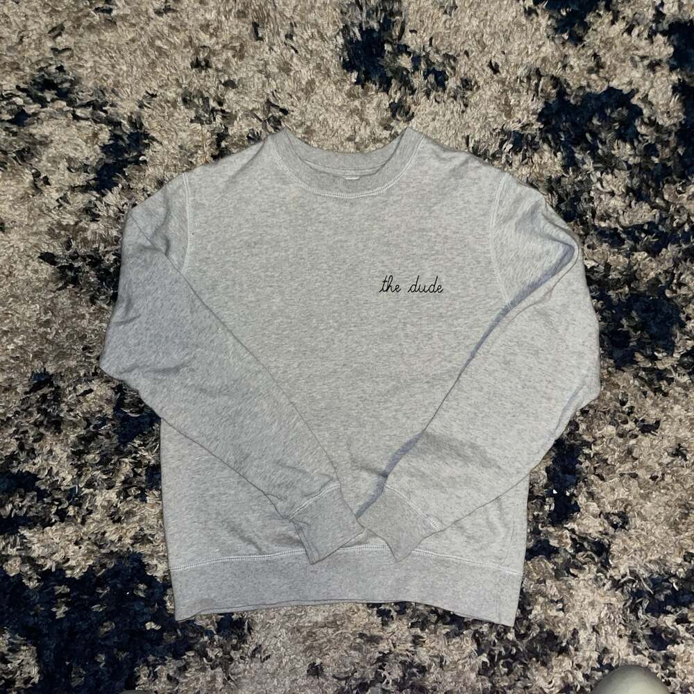 Maison Labiche "The Dude" Embroidered Grey Sweatshirt Size S